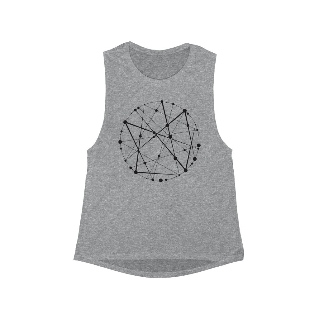Blockchain Universe in Black : Women's Metaverse Muscle Tank - METAVERSETEES : Metaverse Tees, T-shirts and Merch for Your Metaverse Life
