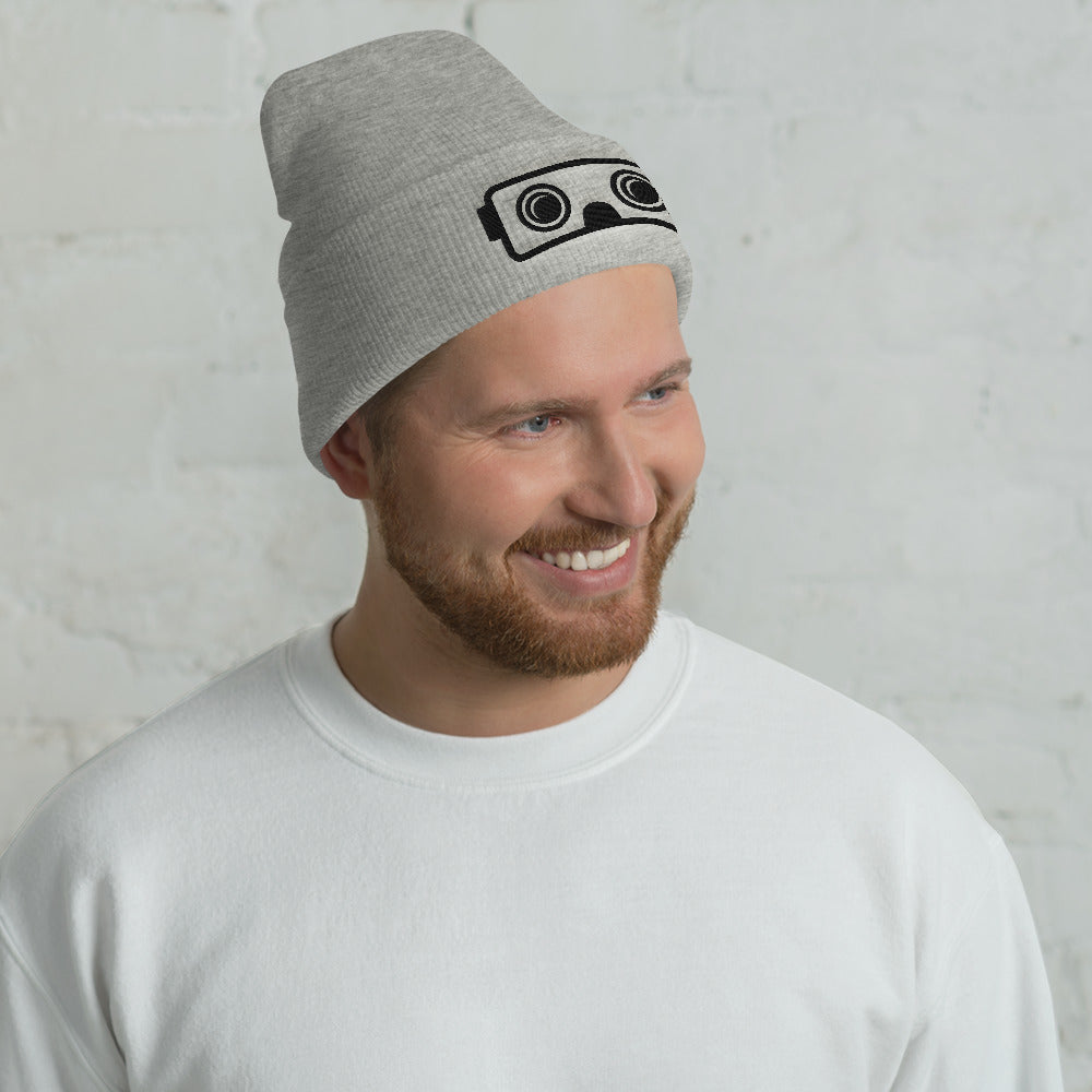 Metaverse XR Headset Embroidered Beanie - METAVERSETEES : Metaverse Tees, T-shirts and Merch for Your Metaverse Life