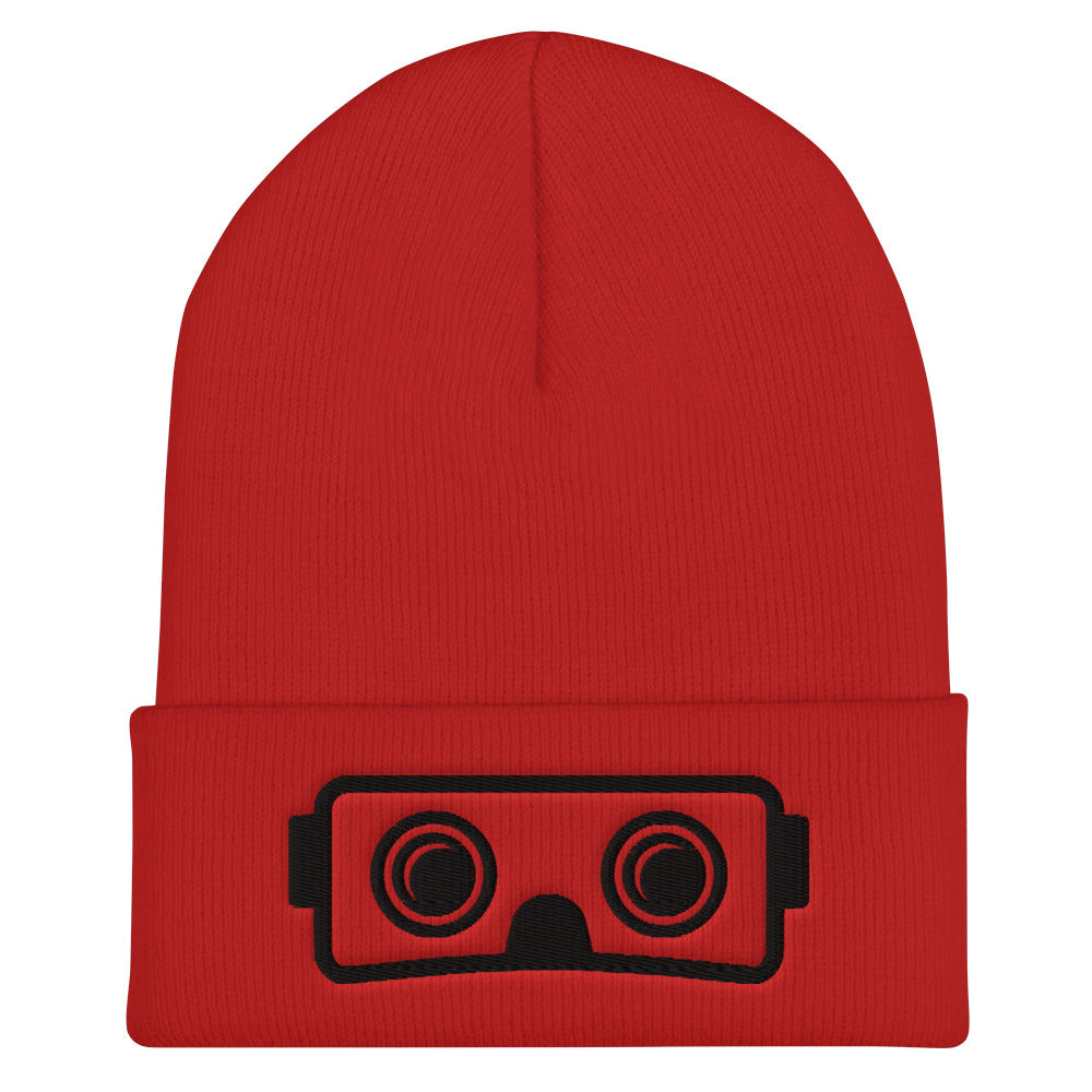 Metaverse XR Headset Embroidered Beanie - METAVERSETEES : Metaverse Tees, T-shirts and Merch for Your Metaverse Life