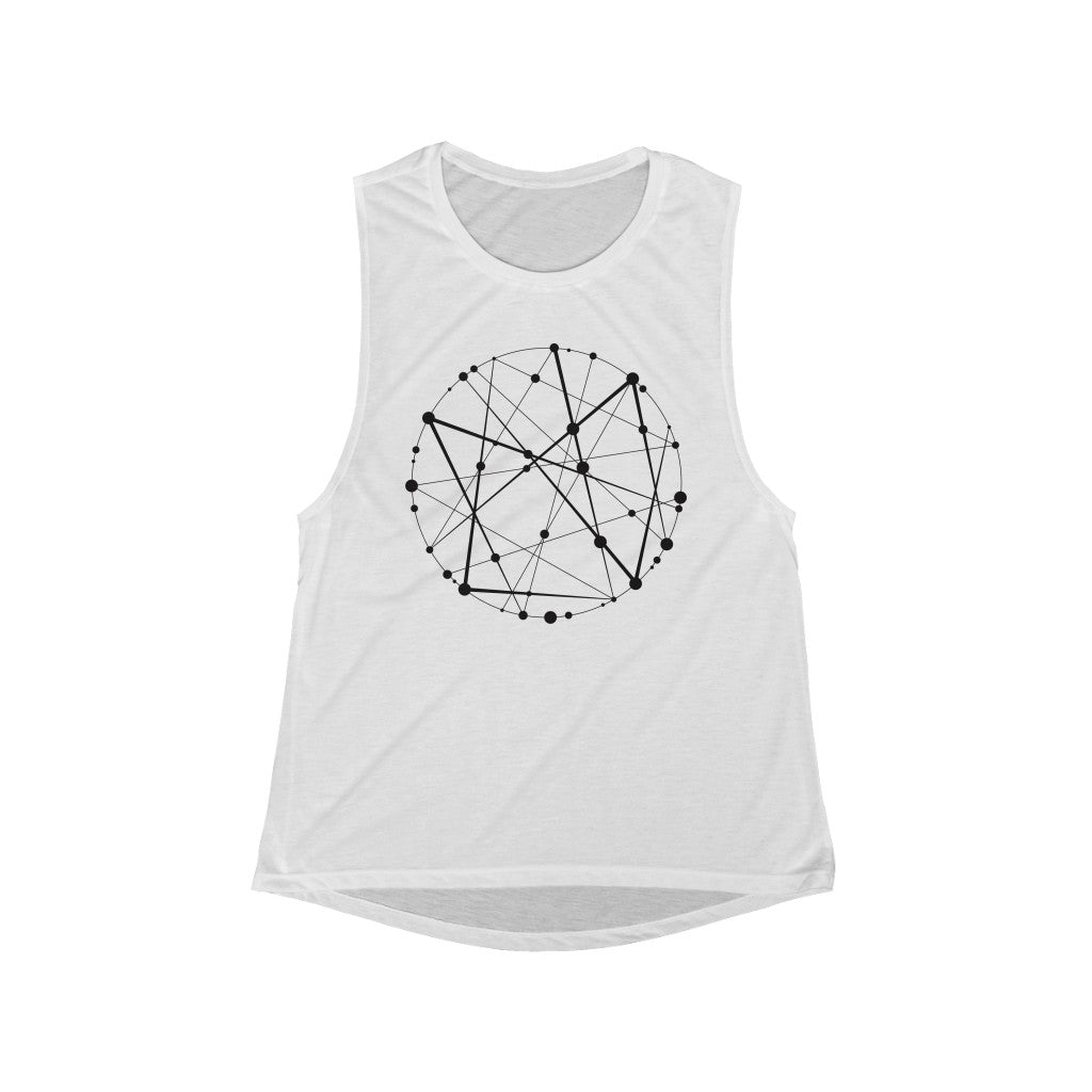 Blockchain Universe in Black : Women's Metaverse Muscle Tank - METAVERSETEES : Metaverse Tees, T-shirts and Merch for Your Metaverse Life