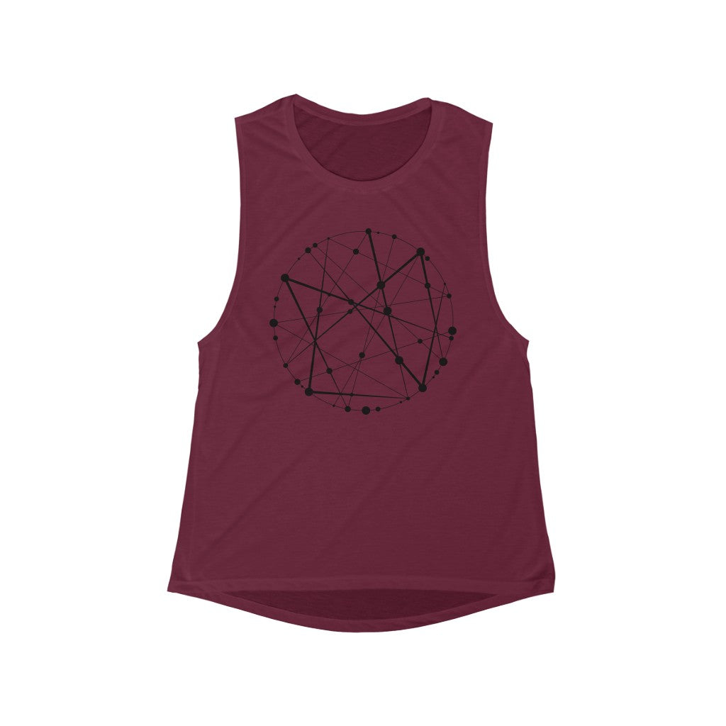 Blockchain Universe in Black : Women's Metaverse Muscle Tank - METAVERSETEES : Metaverse Tees, T-shirts and Merch for Your Metaverse Life