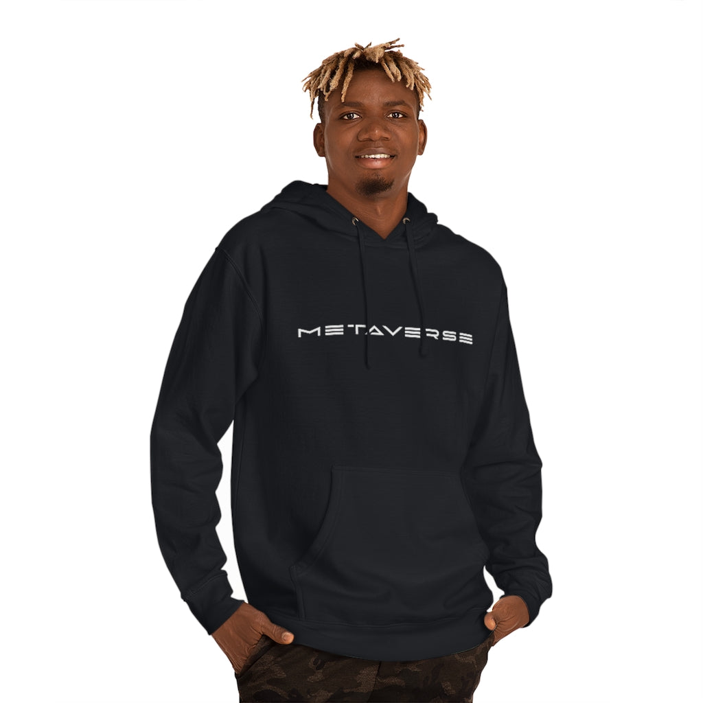 Metaverse in White :: Unisex Cotton Blend Metaverse Hoodie - METAVERSETEES : Metaverse Tees, T-shirts and Merch for Your Metaverse Life