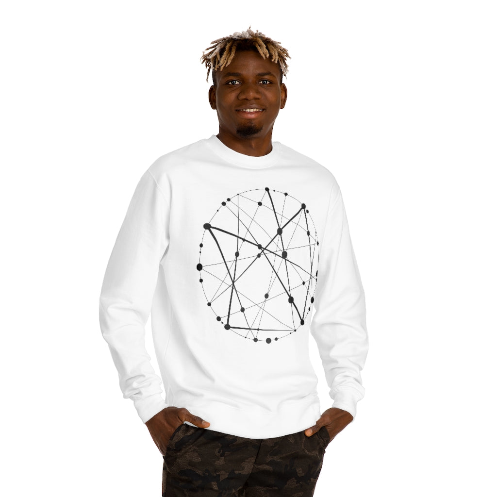 Blockchain Universe in Black :: Unisex Crew Neck Sweatshirt - METAVERSETEES : Metaverse Tees, T-shirts and Merch for Your Metaverse Life