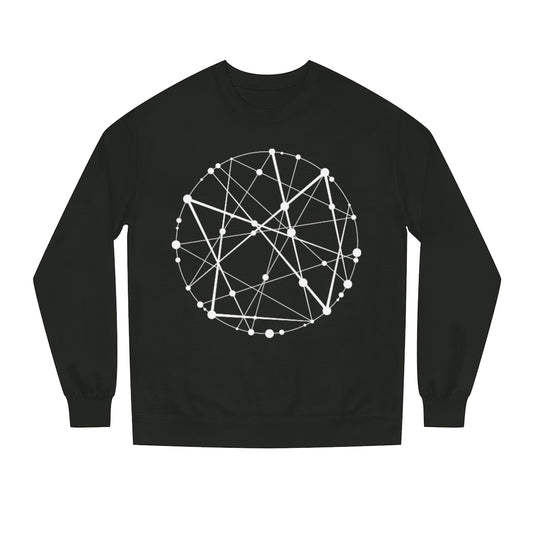 Blockchain Universe in White :: Unisex Crew Neck Sweatshirt - METAVERSETEES : Metaverse Tees, T-shirts and Merch for Your Metaverse Life