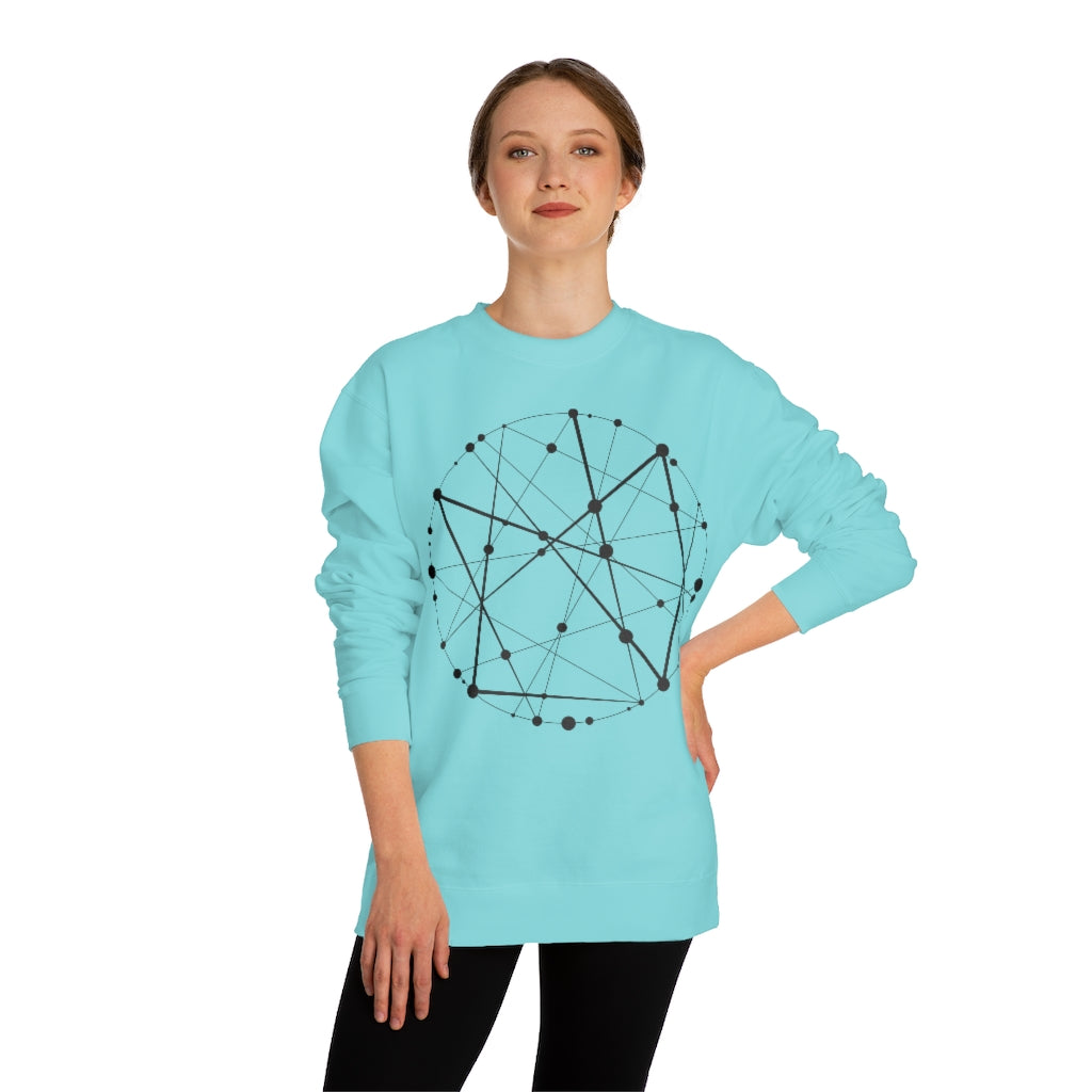 Blockchain Universe in Black :: Unisex Crew Neck Sweatshirt - METAVERSETEES : Metaverse Tees, T-shirts and Merch for Your Metaverse Life