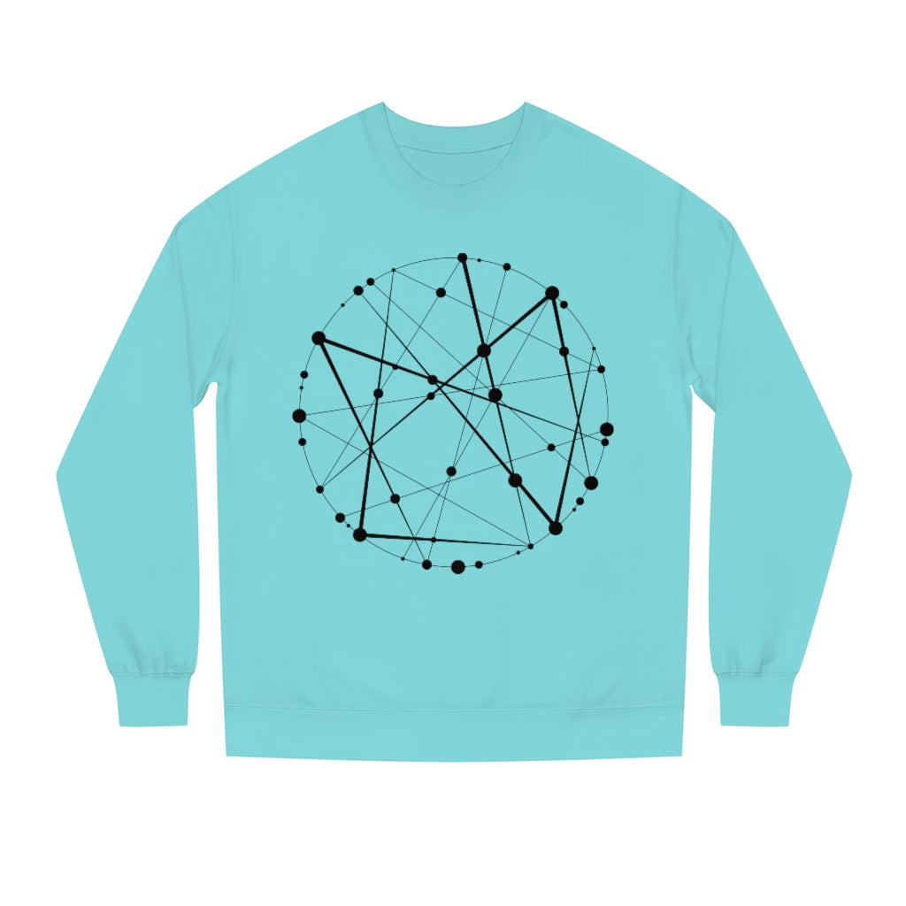 Blockchain Universe in Black :: Unisex Crew Neck Sweatshirt - METAVERSETEES : Metaverse Tees, T-shirts and Merch for Your Metaverse Life