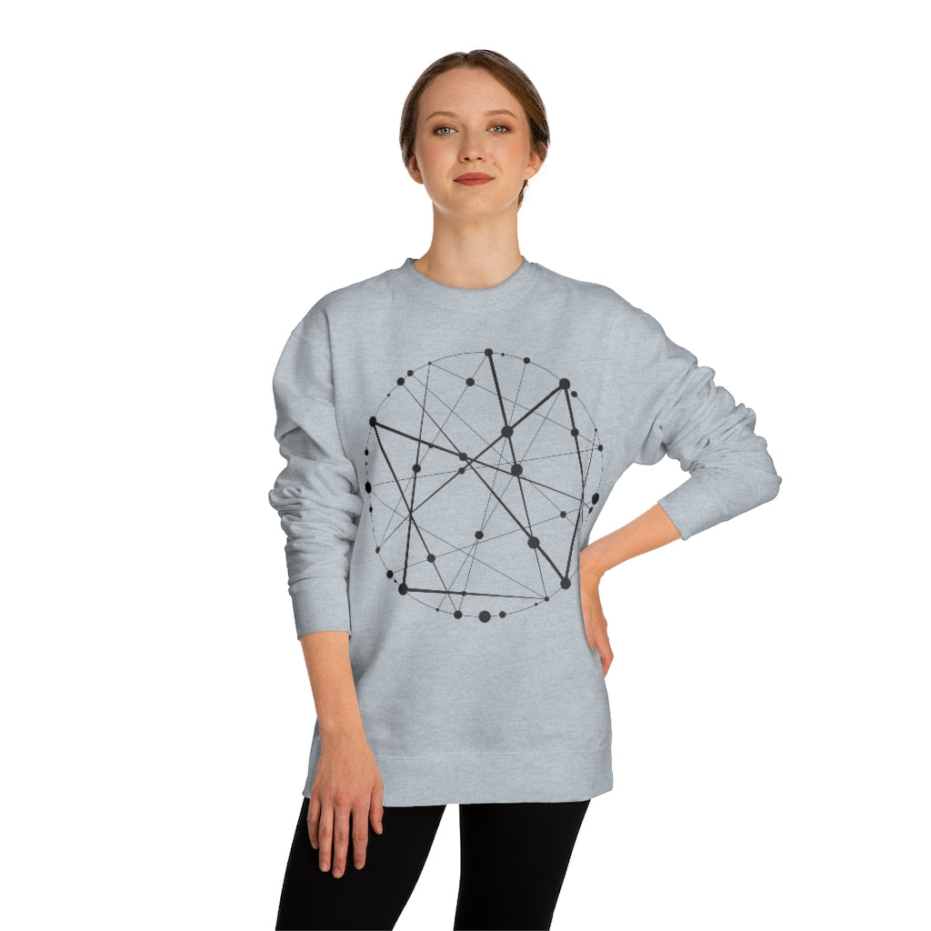 Blockchain Universe in Black :: Unisex Crew Neck Sweatshirt - METAVERSETEES : Metaverse Tees, T-shirts and Merch for Your Metaverse Life