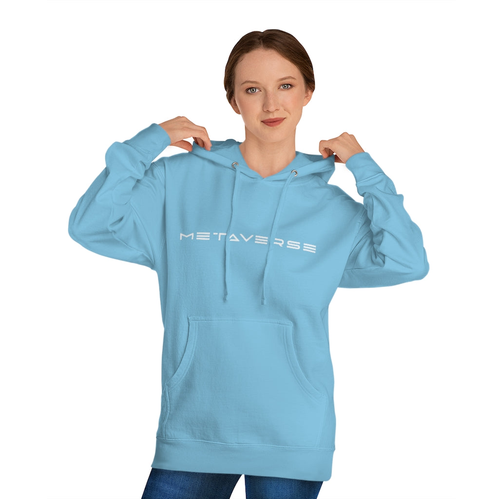 Metaverse in White :: Unisex Cotton Blend Metaverse Hoodie - METAVERSETEES : Metaverse Tees, T-shirts and Merch for Your Metaverse Life