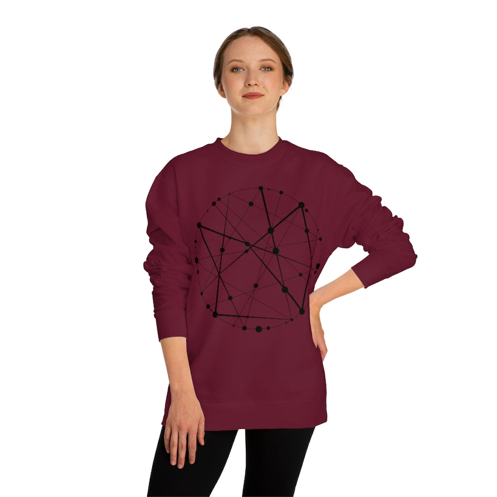 Blockchain Universe in Black :: Unisex Crew Neck Sweatshirt - METAVERSETEES : Metaverse Tees, T-shirts and Merch for Your Metaverse Life