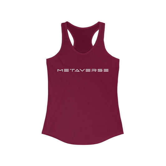 Metaverse in White :: Women's Metaverse Racerback Tank Top - METAVERSETEES : Metaverse Tees, T-shirts and Merch for Your Metaverse Life