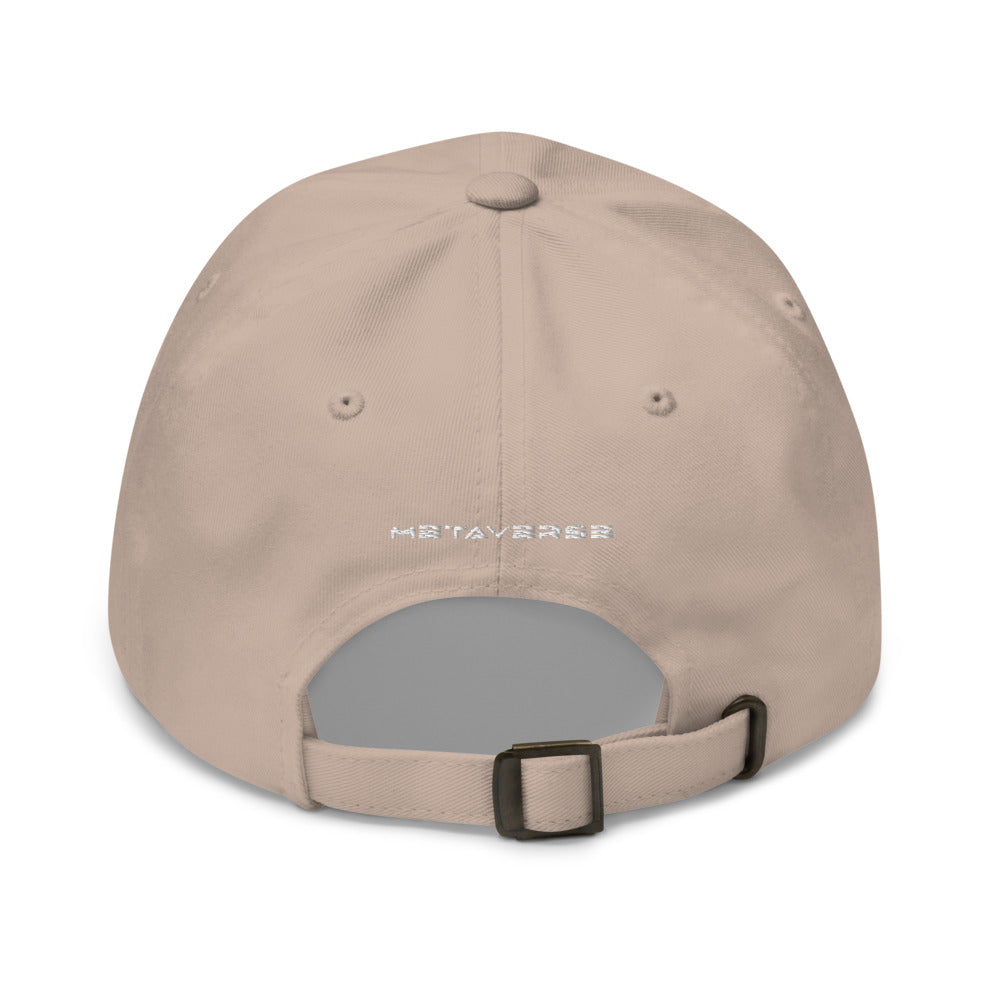 VR Headset in White Puff Embroidery :: Dad Hat - METAVERSETEES : Metaverse Tees, T-shirts and Merch for Your Metaverse Life