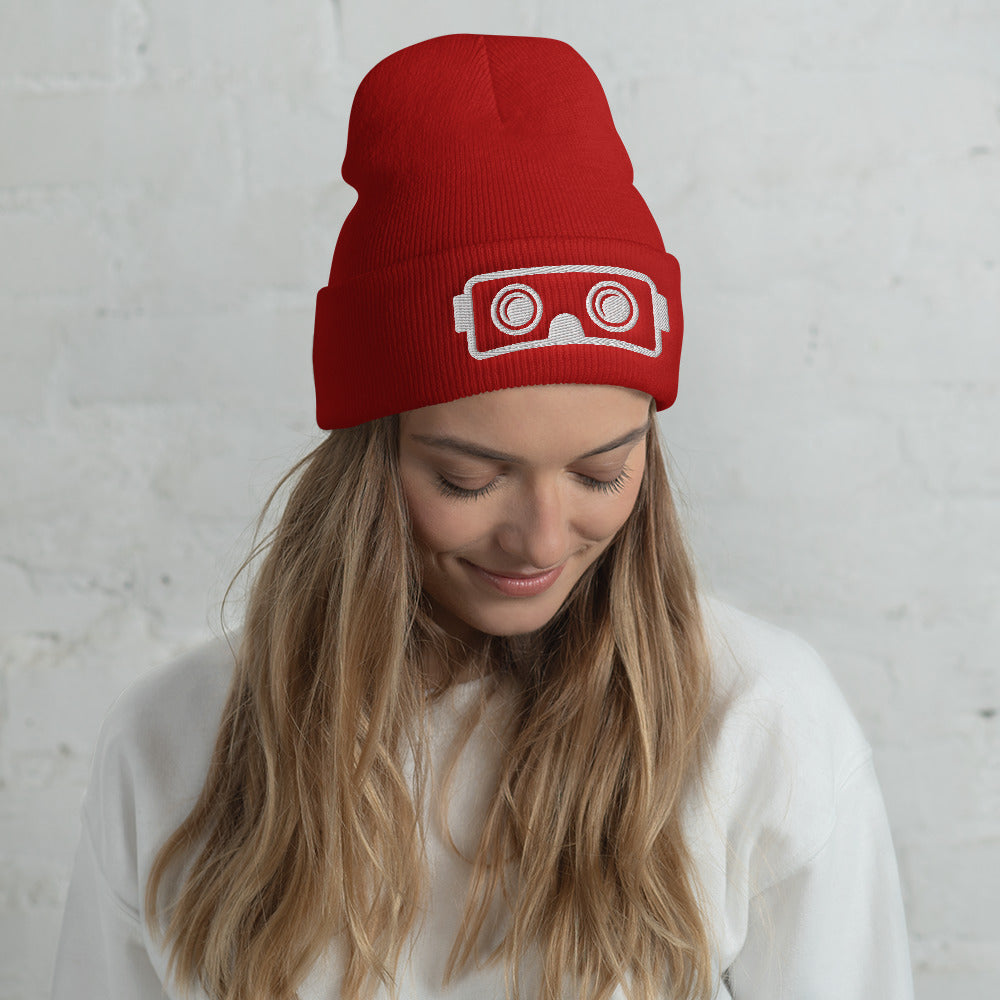 Metaverse VR Headset Embroidered Beanie - METAVERSETEES : Metaverse Tees, T-shirts and Merch for Your Metaverse Life