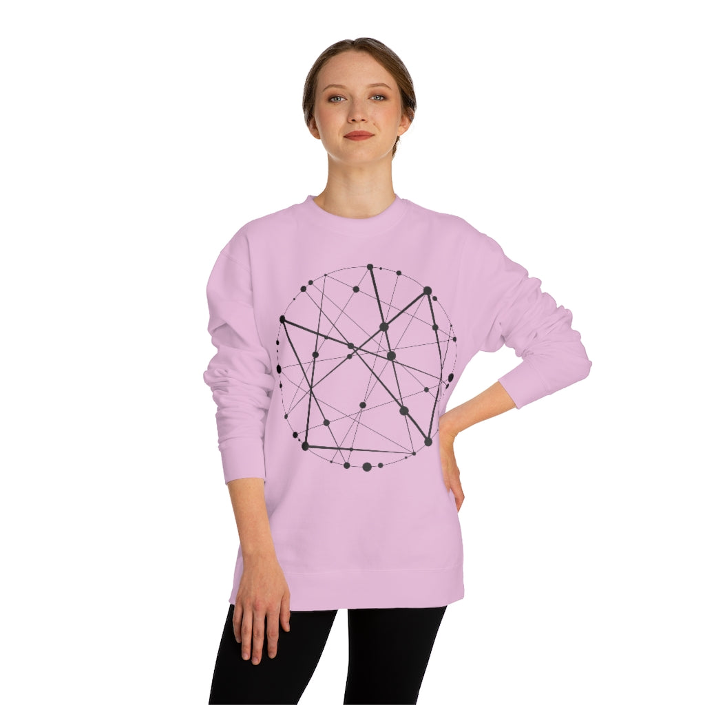 Blockchain Universe in Black :: Unisex Crew Neck Sweatshirt - METAVERSETEES : Metaverse Tees, T-shirts and Merch for Your Metaverse Life