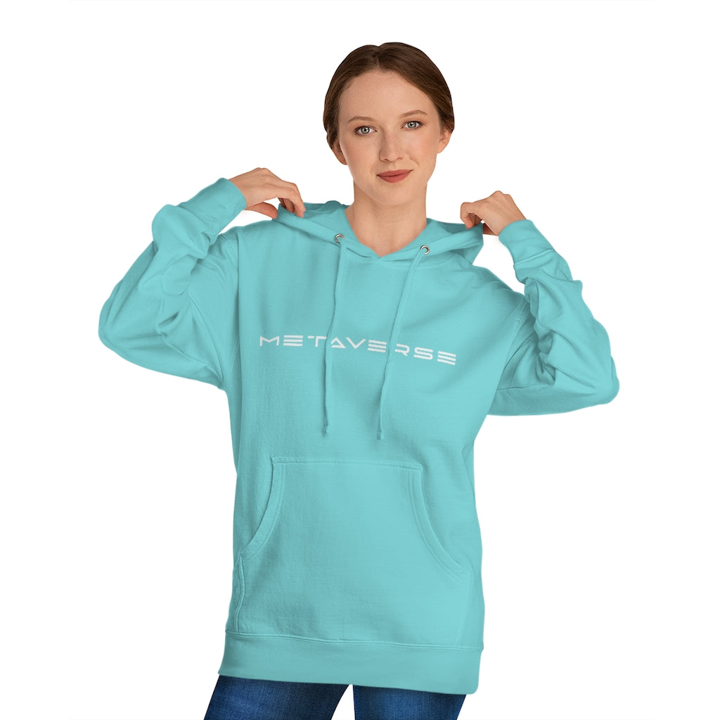 Metaverse in White :: Unisex Cotton Blend Metaverse Hoodie - METAVERSETEES : Metaverse Tees, T-shirts and Merch for Your Metaverse Life